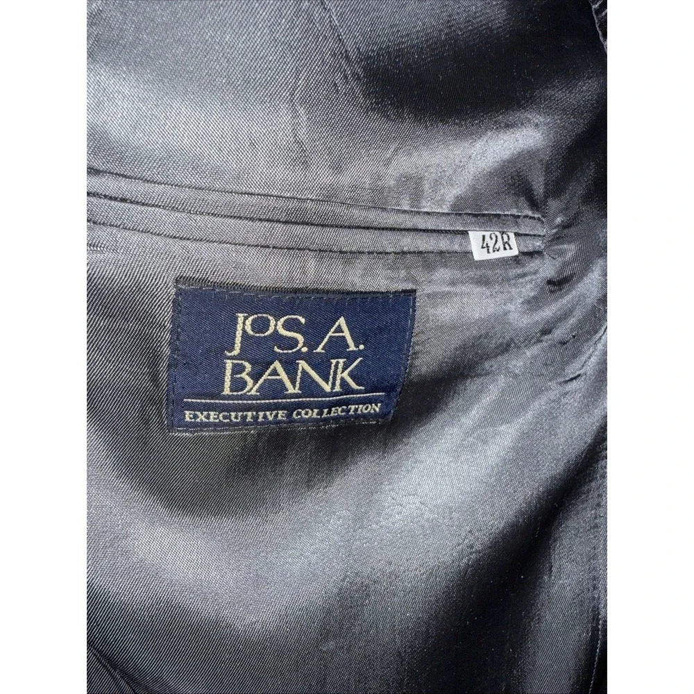 Jos A Bank Executive Collection Blazer 42R Charcoal Gray 100%‎ Wool Sport Coat